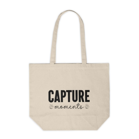 Capture Moments Motivational Custom Tote Bag - Picture 1 of 4